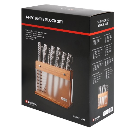 14-piece knife set, German stainless steel - Zokura