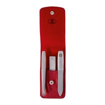 3-piece manicure set, stainless steel, red leather case, TWINOX - Zwilling 