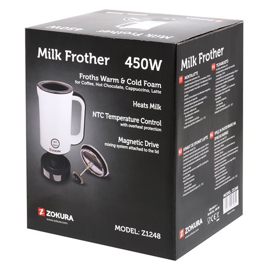 Elektrický napěňovač mléka, 450 W - Zokura