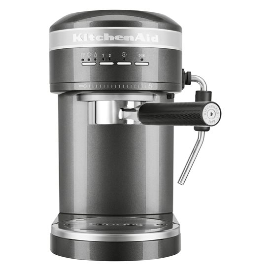 Meaisín espresso leictreach "Artisan", 1470W, dath "Medallion Silver" - branda KitchenAid