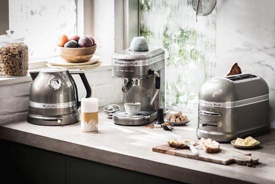 "Artisan" elektriskais espresso automāts, 1470W, "Medallion Silver" krāsa - KitchenAid zīmols