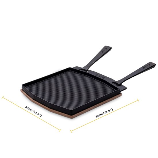 Cast-iron frying pan/grill with removable handle, 37 × 33 cm - Ooni