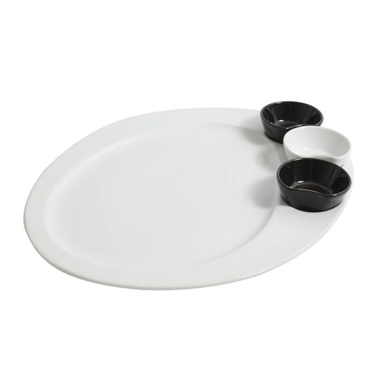 Platter with 3 bowls for sauce, 34 x 28 cm - Viejo Valle