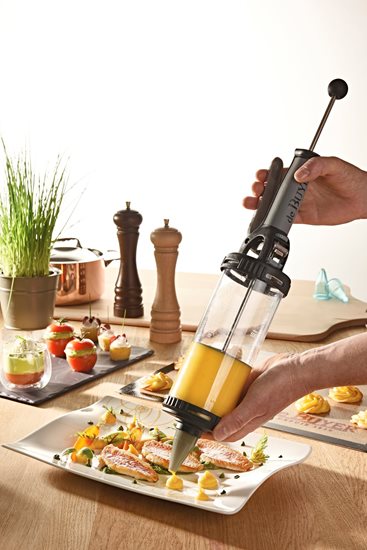 "Le Tube" pastry set with 2-nozzle dispenser and 13 molds - "de Buyer" brand