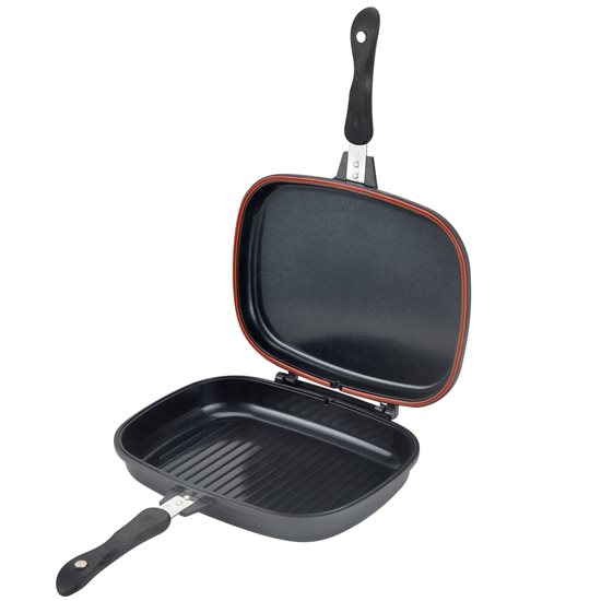 Non-stick double frying pan, aluminum, 32 cm - Zokura