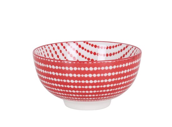 Cuenco japonés, porcelana, 11cm, "Hana", Rojo/Blanco - La Mediterranea