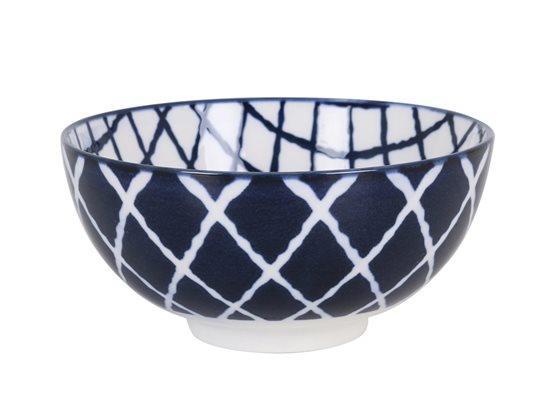 Miska japońska, porcelana, 15,5cm, "Hana", Niebiesko-biały - La Mediterranea
