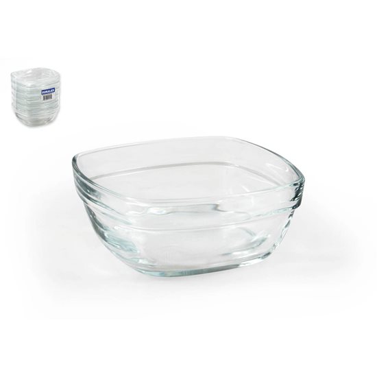 Firkantet skål, lavet af glas, 11 × 11 cm / 300 ml, "Lys" - Duralex