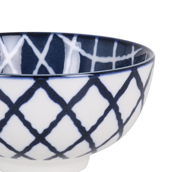 Japanska činija, porcelan, 11cm, "Hana", Bela/Plava - La Mediterranea
