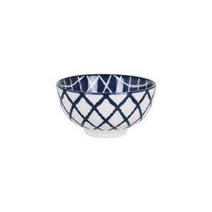 Japanska zdjela, porculan, 11 cm, "Hana", Bijelo/Plavo - La Mediterranea
