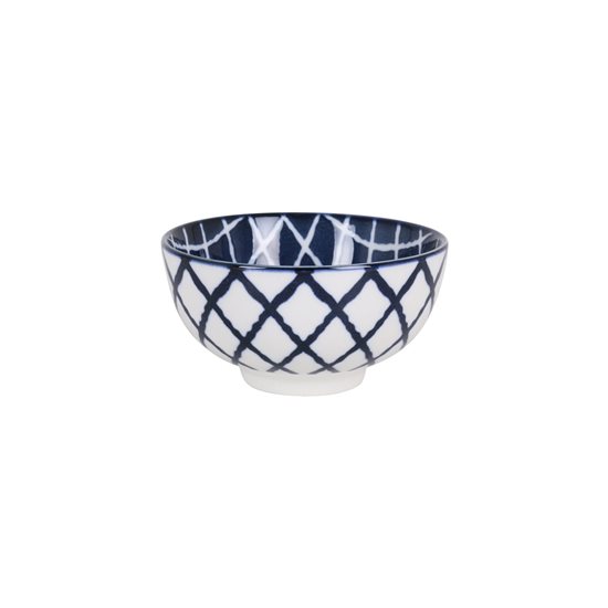 Japansk skål, porcelæn, 11cm, "Hana", Hvid/Blå - La Mediterranea