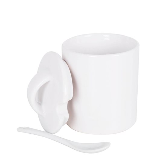 Sugar bowl with lid and spoon, porcelain, "Atica" – La Mediterranea