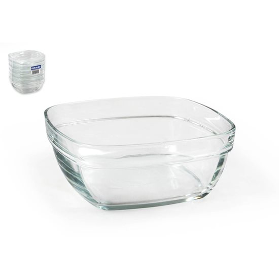 Square glass bowl, 14 × 14 cm / 610 ml, series "Lys" - Duralex