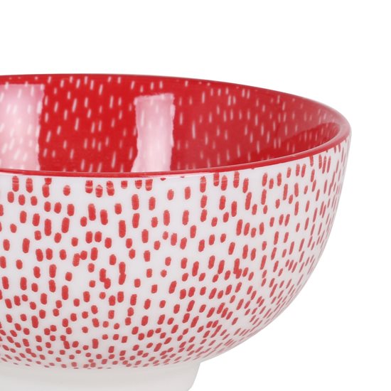 Japanese bowl, porcelain, 11cm, "Hana", White/Red - La Mediterranea