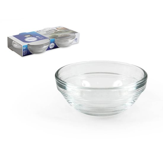 Set of 4 bowls, made from glass, 7.5 cm / 70ml, "Lys" range - Duralex