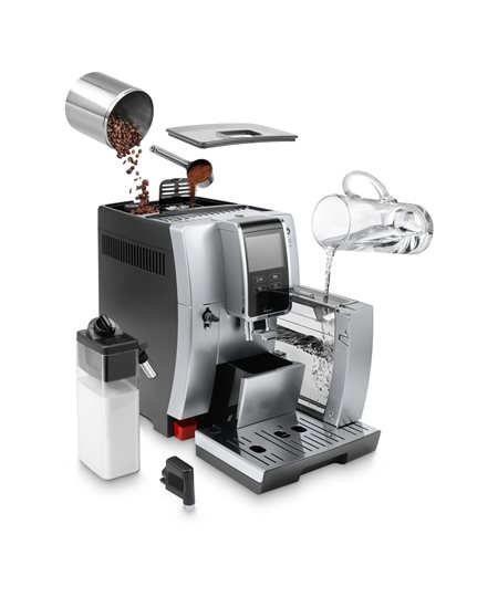 Máquina de café expresso automática, 1450W, "Dinamica Plus", Prata - DeLonghi