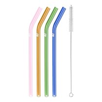 4-piece colored straw set, borosilicate glass, 23 cm, "Sorrento" - Zwilling
