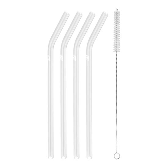 4-piece straw set, borosilicate glass, 23 cm, "Sorrento" - Zwilling