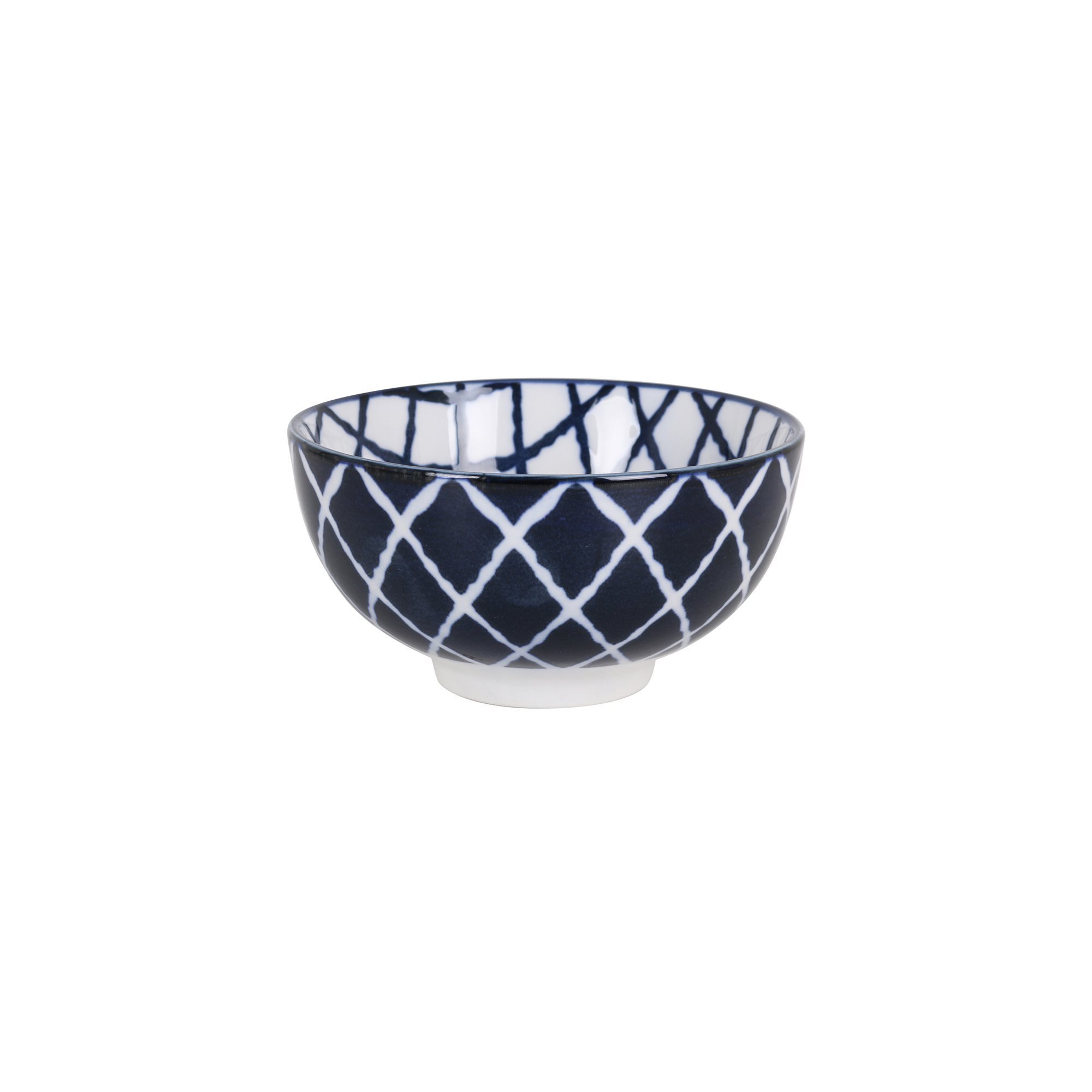 Ciotola giapponese, porcellana, 11cm, Hana, Blu/Bianco - La Mediterranea