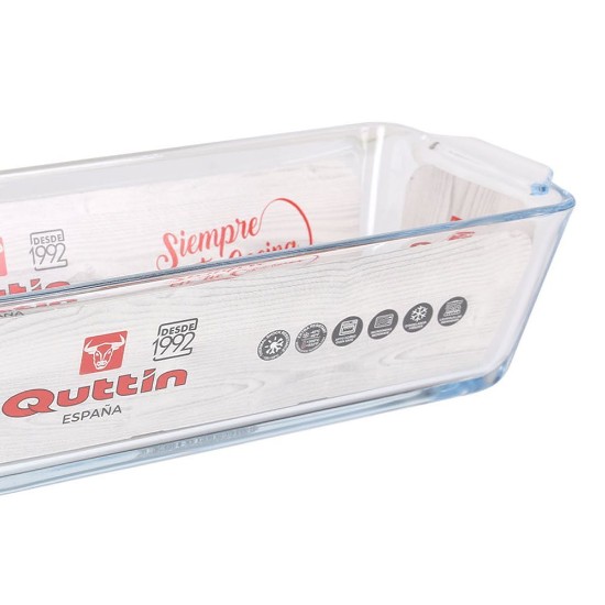 Rectangular dish, made of borosilicate glass, 835ml - Quttin