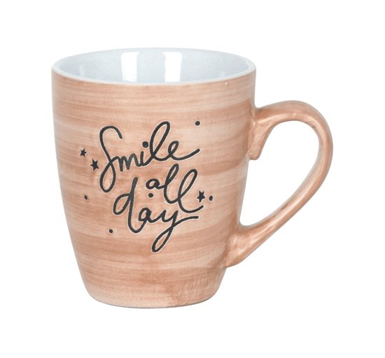Taza de cerámica "Smile all day", 200ml, <<Brown>> - marca Viejo Valle