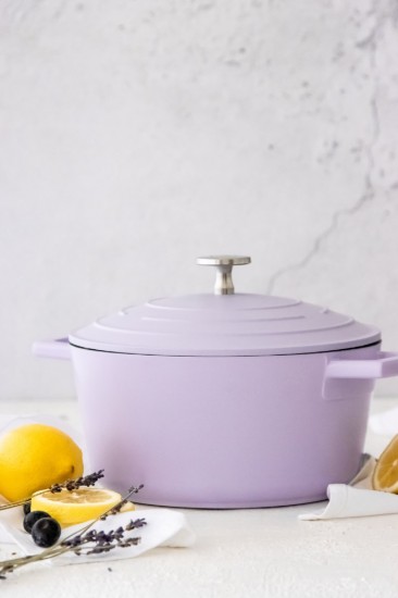 Cacerola con tapa, 20cm/2.5L, aluminio, Lavanda, "MasterClass" - Kitchen Craft