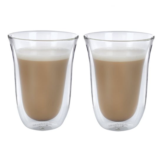 Sraith de 2 spéaclaí latte, gloine teas-resistant, 300ml - Branda La Cafetiere