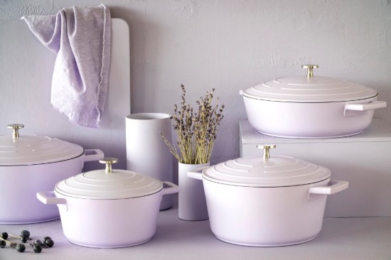 Cacerola con tapa, 20cm/2.5L, aluminio, Lavanda, "MasterClass" - Kitchen Craft