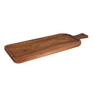 Rectangular platter, acacia wood, with handle, 50.7 × 18 × 1.5 cm - Viejo Valle