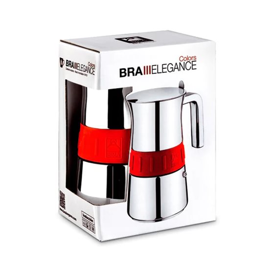 Coffee-maker, stainless steel, 200 ml, "Elegance", Red - BRA