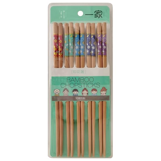 Set of Chinese chopsticks, 10 pairs, bamboo - Yesjoy