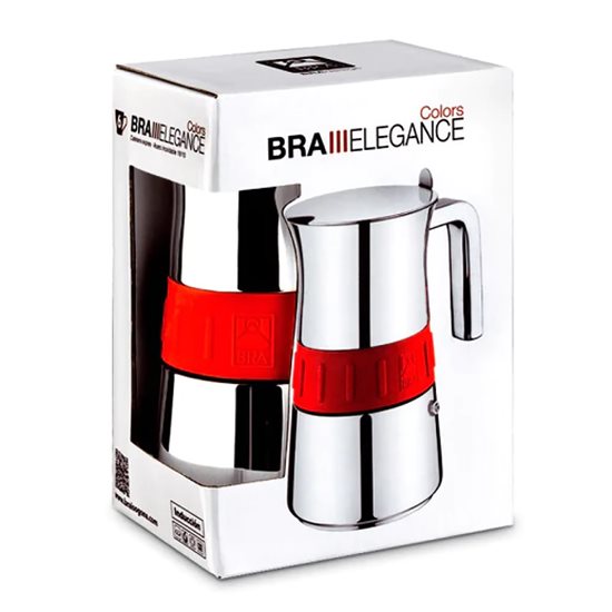 Coffee-maker, stainless steel, 300 ml, "Elegance", Red – BRA