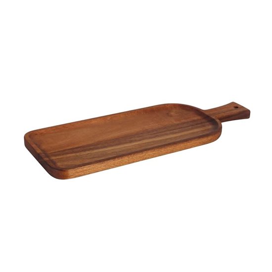 Stačiakampė lėkštė, akacijos mediena, su rankena, 36,2 × 13,5 × 1,5 cm - Viejo Valle