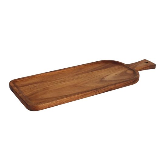 Rectangular platter, acacia wood, with handle, 42 × 15 × 1.5 cm - Viejo Valle