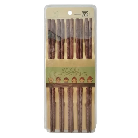 Set de baguettes chinoises, 10 paires, bois wengé - Yesjoy