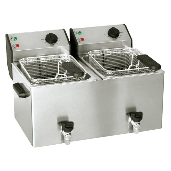 Fritteuse mit 2 Kammern, FD 80 DR, 16 l, 2 x 3400 W - Marke Roller Grill