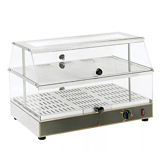 Vitrina con calefacción, WD 200, 2 niveles, 650 W – Roller Grill