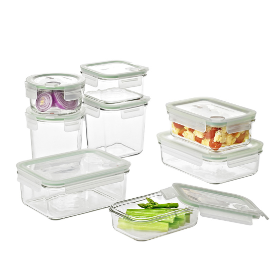 Набор контейнеров для еды на 8 штук, стекло - Glasslock