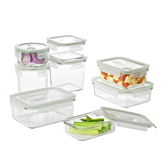 Conjunto de recipientes de alimentos de 8 peças, vidro - Glasslock