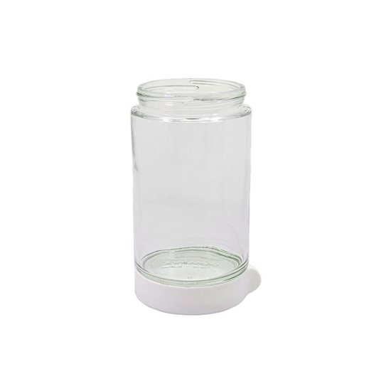 Recipiente de armazenamento de alimentos redondo, 600 ml, feito de vidro, Branco - Glasslock