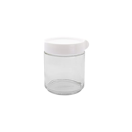 Yuvarlak gıda saklama kabı, 400 ml, camdan yapılmış, Beyaz - Glasslock