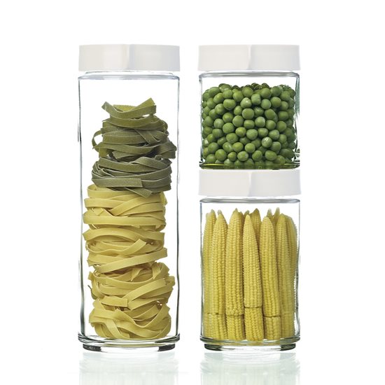 Круглый контейнер для хранения пищевых продуктов, 600 мл, стеклянный, белый - Glasslock
