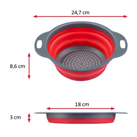 Foldable strainer, plastic, 18.5cm, "Mini", Red - Westmark brand