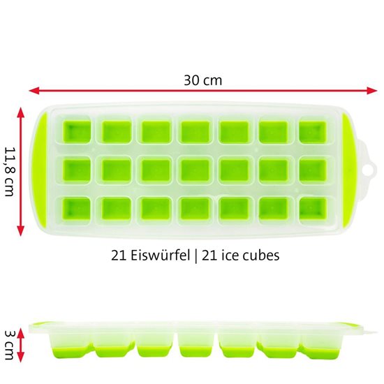 Set mit 2 Eiswürfelformen, Kunststoff, grüne Farbe - Marke Westmark