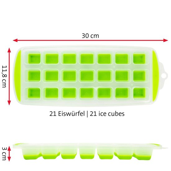 Set of 2 ice cube moulds, plastic, green color - Westmark brand