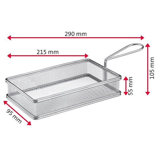 Rektangulær serveringskurv, rustfrit stål, 21,5 × 9,5 cm - Westmark