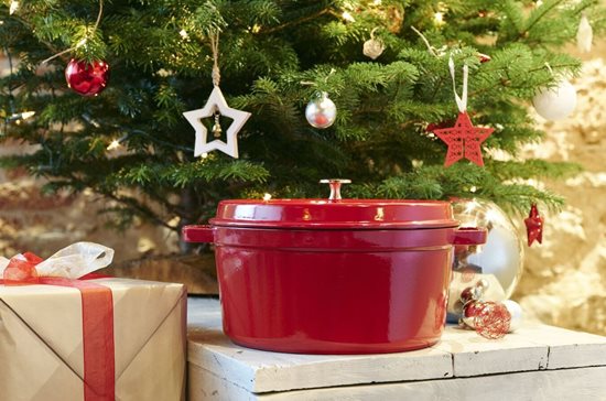 Cocotte virimo puodas, ketaus, 30 cm/8.35L, Cherry - Staub 