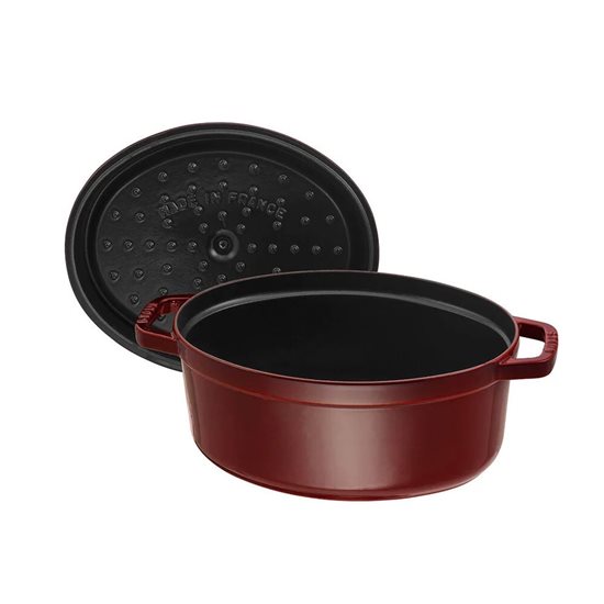 Oval Cocotte tencere, dökme demir, 31cm/5.5L, Grenadine - Staub 