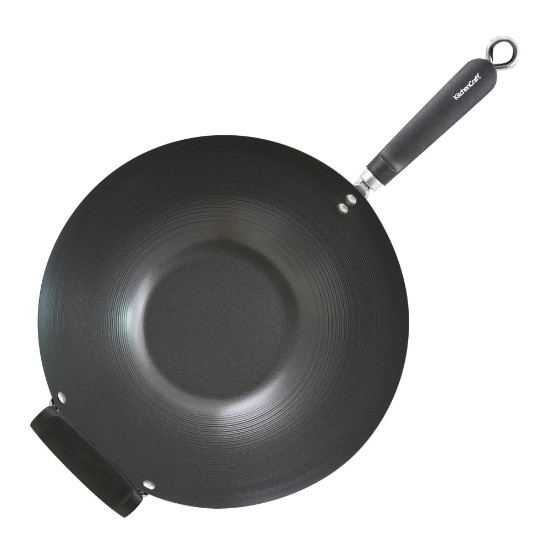 Poêle wok, 35,5 cm, acier au carbone - fabriquée par Kitchen Craft