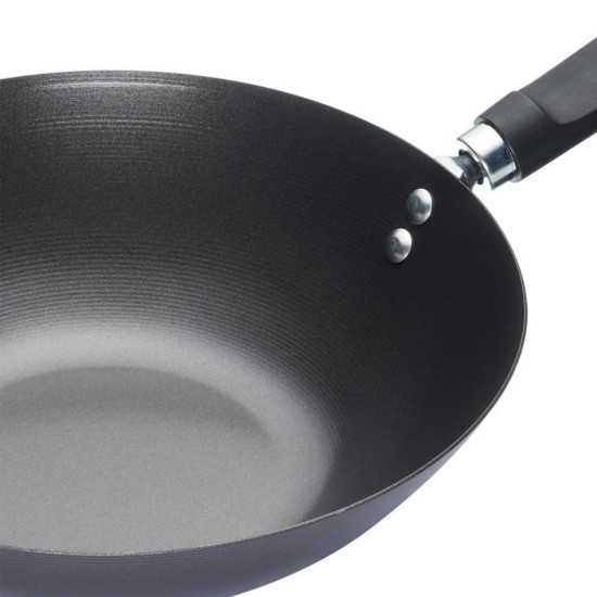 Wok pan, 35.5 cm, azzar tal-karbonju - magħmul minn Kitchen Craft